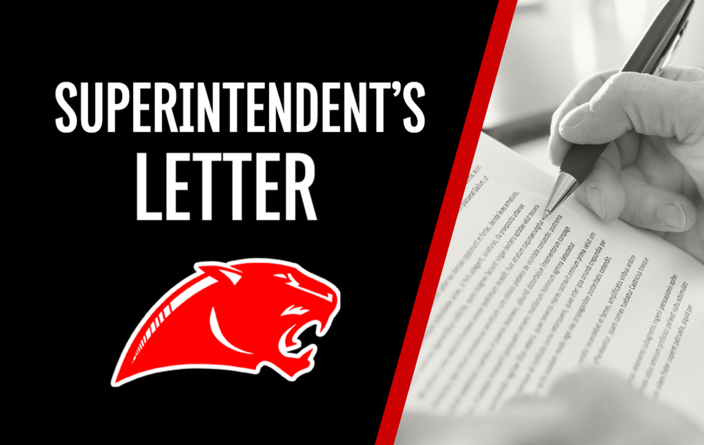 Superintendent's Letter, image of logo and person editing a document