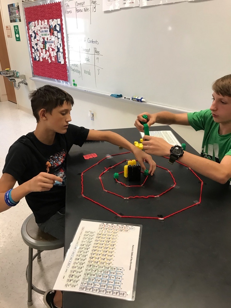Students modeling atoms