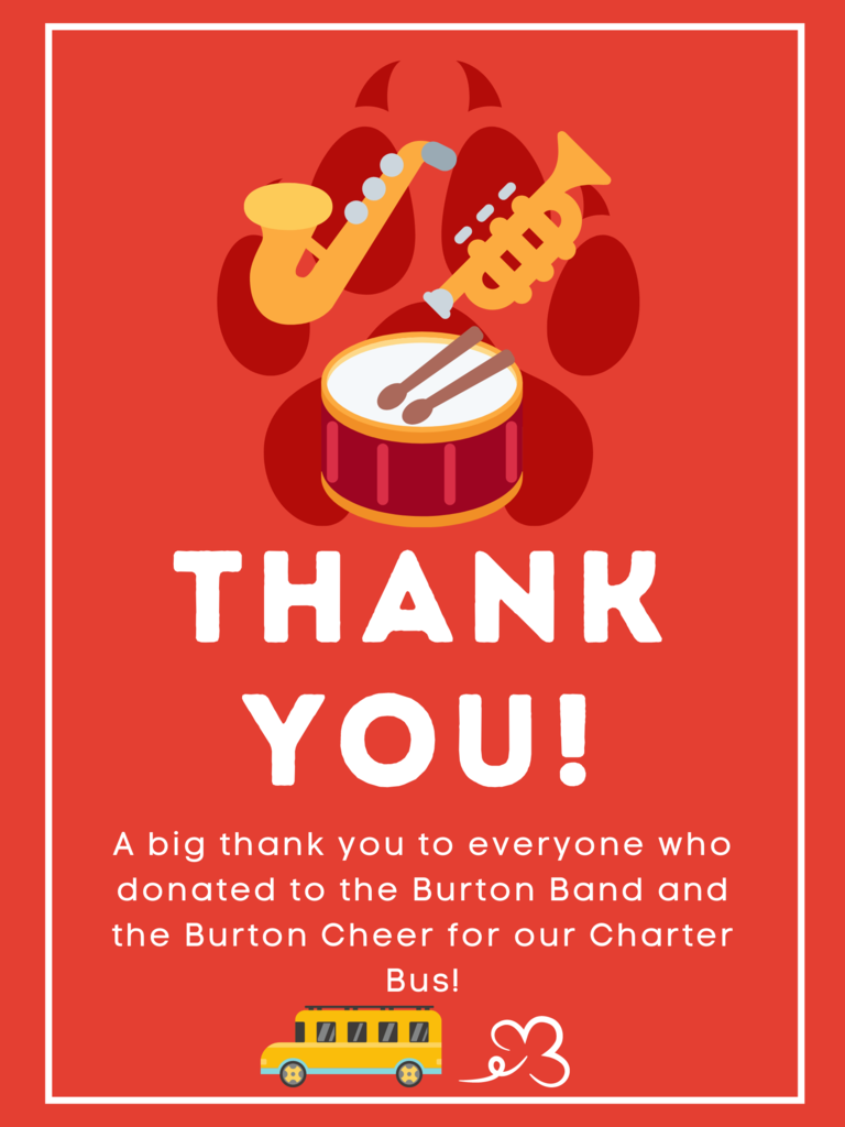 Thank you from Burton Band and Burton Cheer!