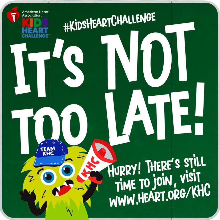 American Heart Association Kids Heart Challenge - It's not too late
