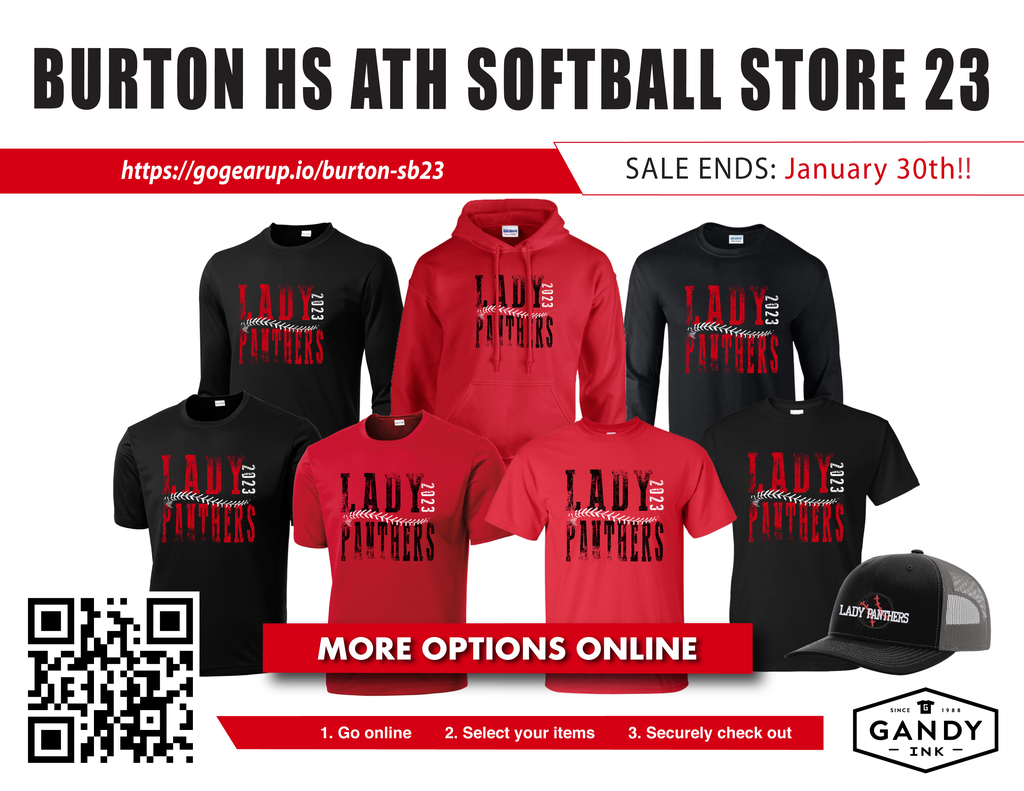 Support the softball program by purchasing some gear! Sale ends Jan 30 & will be delivered the week of Valentines. 